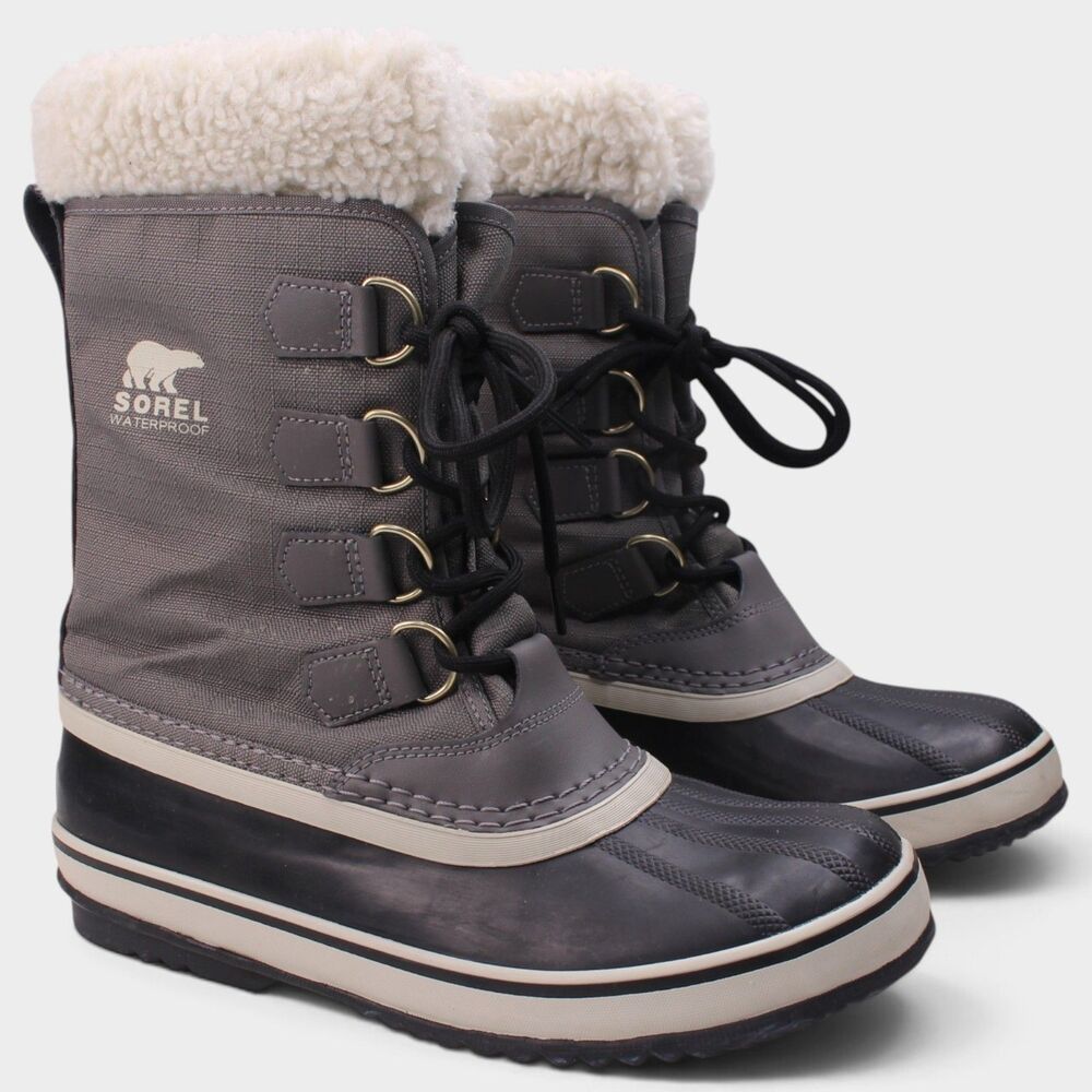 SOREL Winter Carnival Waterproof Snow Boots Women's 8.5 Pewter Black